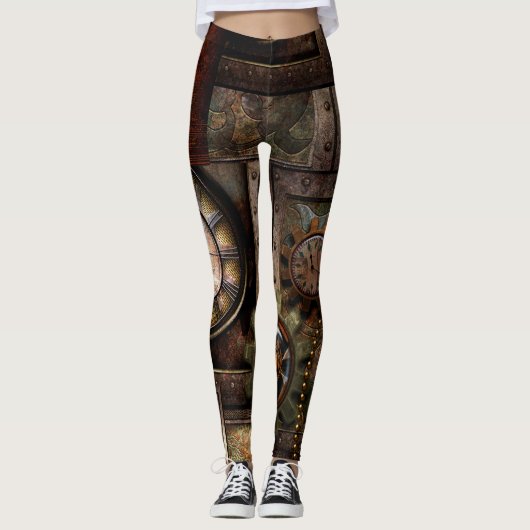 Uitstekend steampunkontwerp leggings (Voorkant)