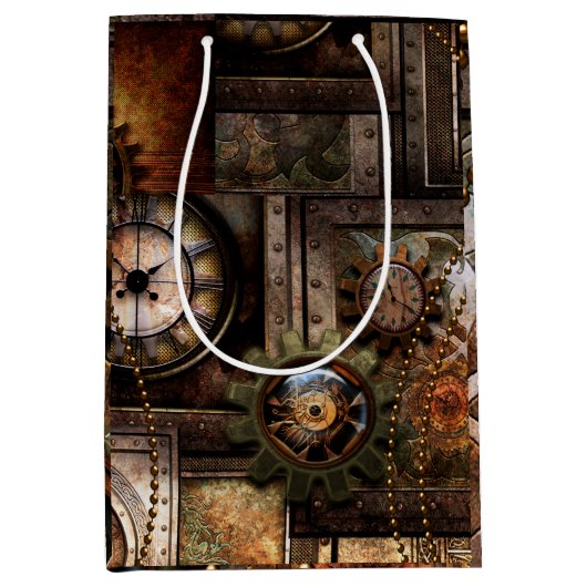 Uitstekend steampunkontwerp medium cadeauzakje (Voorkant)