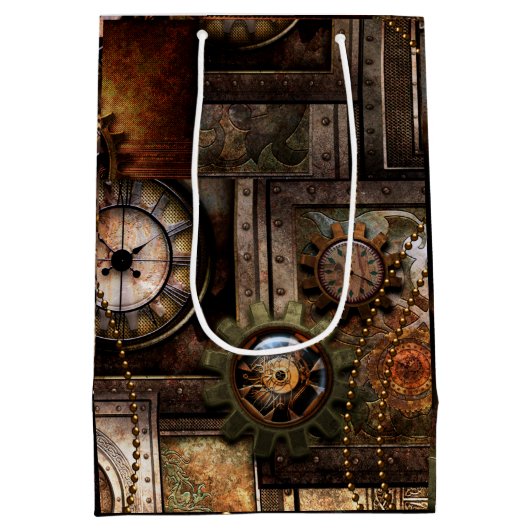 Uitstekend steampunkontwerp medium cadeauzakje (Achterkant)