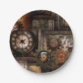 Uitstekend steampunkontwerp papieren bordje (Voorkant)
