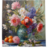 Uitstekend Stilleven met sierlijke bloemen Douchegordijn (Voorkant)