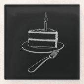 Uitstekend stuk taart ontwerp, verjaardag of evene glazen onderzetter (Voorkant)