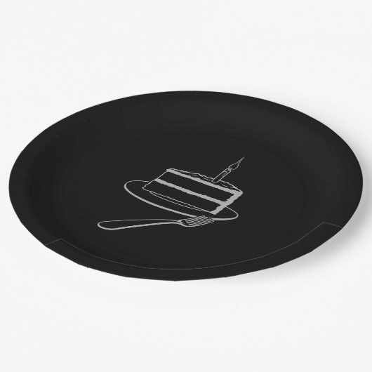 Uitstekend stuk taart ontwerp, verjaardag of evene papieren bordje (Gekanteld)