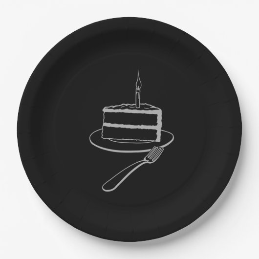 Uitstekend stuk taart ontwerp, verjaardag of evene papieren bordje (Voorkant)