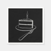 Uitstekend stuk taart ontwerp, verjaardag of evene servet (Voorkant)