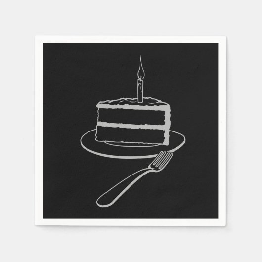 Uitstekend stuk taart ontwerp, verjaardag of evene servet (Voorkant)