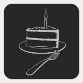 Uitstekend stuk taart ontwerp, verjaardag of evene vierkante sticker (Voorkant)