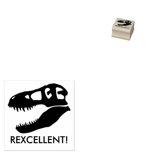 Uitstekend! T. rex dinosaurusschedel Rubberstempel (Gestempeld)