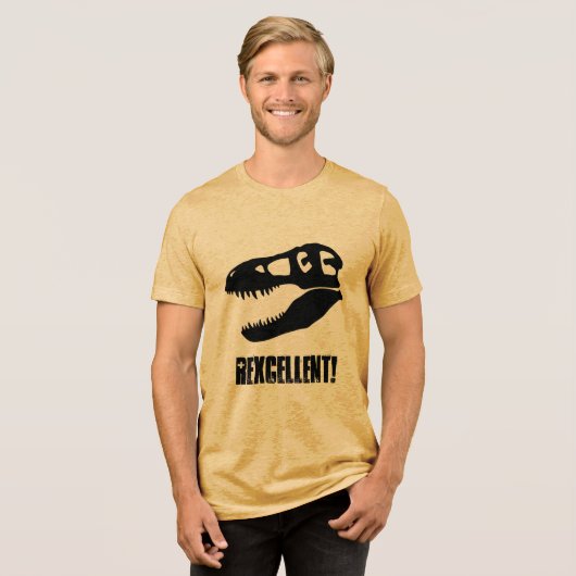 Uitstekend! T. rex dinosaurusschedel Tri-Blend Shirt (Voorkant volledig)