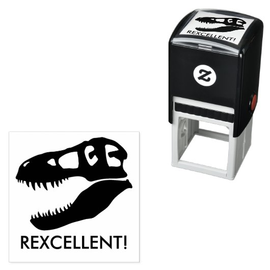 Uitstekend! T-rex dinosaurusschedel Zelfinktende Stempel (In situ)