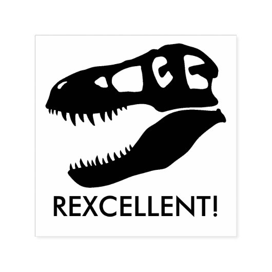 Uitstekend! T-rex dinosaurusschedel Zelfinktende Stempel (Design)