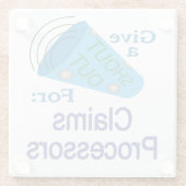 Uitstekend voor claimprocessors glazen onderzetter (Achterkant)