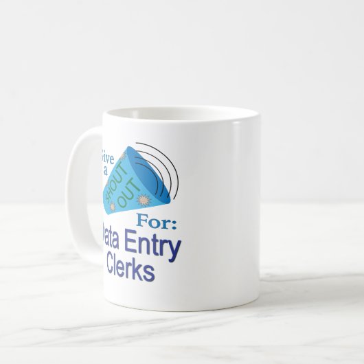 Uitstekend voor Data Entry Clerings Koffiemok (Voorkant links)