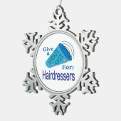 Uitstekend voor hairdressers tin sneeuwvlok ornament (Rechts)