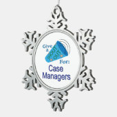 Uitstekend voor Hoesje managers Tin Sneeuwvlok Ornament (Rechts)