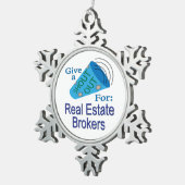 Uitstekend voor makelaars in onroerend goed tin sneeuwvlok ornament (Rechts)