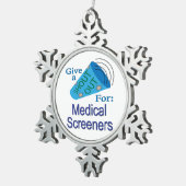 Uitstekend voor medische screeners tin sneeuwvlok ornament (Rechts)