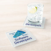 Uitstekend voor softwareontwikkelaars glazen onderzetter (Schuin)