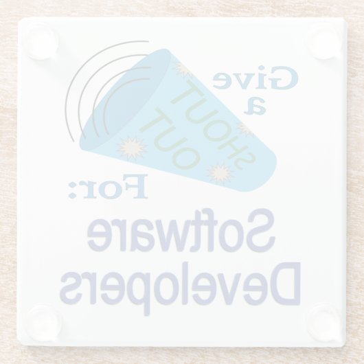 Uitstekend voor softwareontwikkelaars glazen onderzetter (Achterkant)