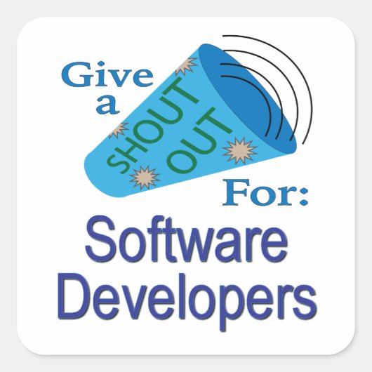 Uitstekend voor softwareontwikkelaars vierkante sticker (Voorkant)