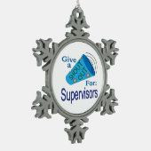 Uitstekend voor Supervisors Tin Sneeuwvlok Ornament (Links)