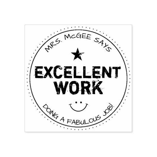 Uitstekend werk | Aangepaste leraren Rubberstempel (Afrduk)