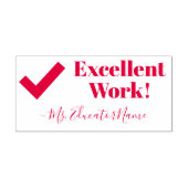 "Uitstekend werk!" + Aangepaste testernaam Zelfinktende Stempel (Design)