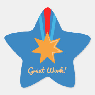 Uitstekend Werk Bronzen Ster Rood en Blauw Schoolp Sticker