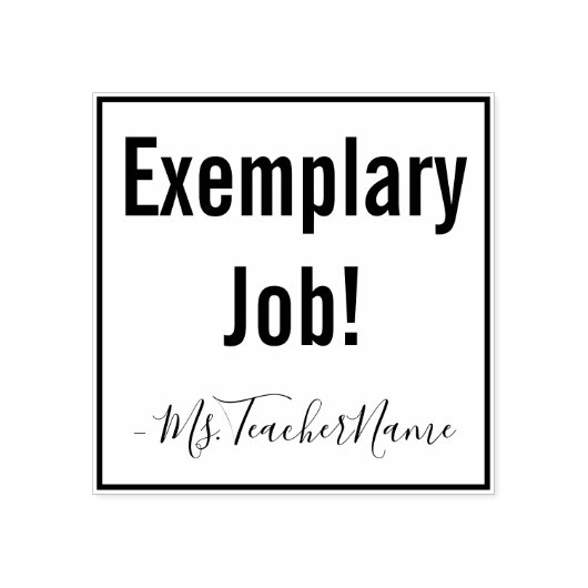 "Uitstekend Werk!" + Docentennaam Stempel (Afrduk)