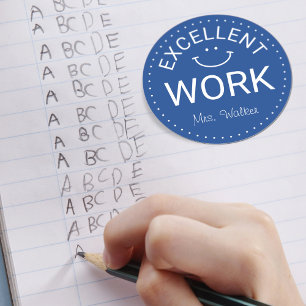 Uitstekend Werk Gepersonaliseerde Leraren Ronde Sticker