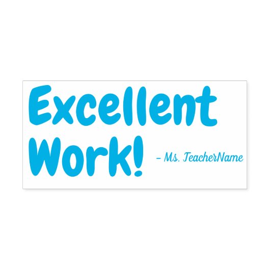 "Uitstekend werk!" Leraar Feedback Rubberstempel Zelfinktende Stempel (Design)