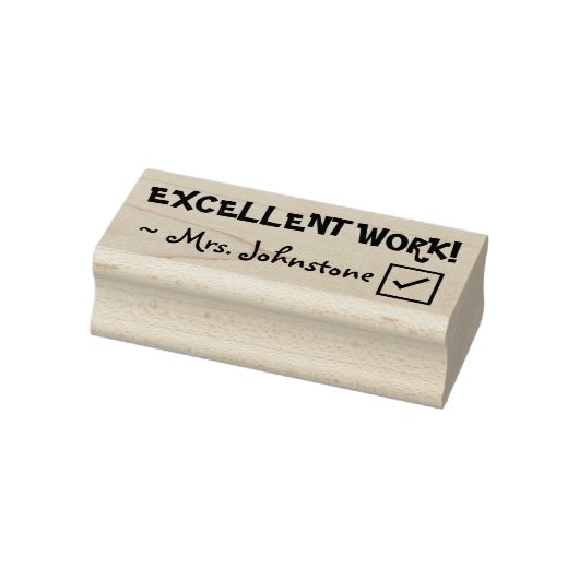 "UITSTEKEND WERK!" + Naam leraar Rubber Stamp Rubberstempel (Stempel)