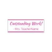 "Uitstekend werk!" + Naam leraar Rubberstempel Zelfinktende Stempel (Design)
