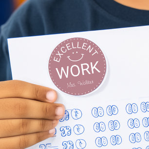 Uitstekend Werk Persoonlijke Leraren Ronde Sticker