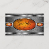 Uitstekend zilvereffect Oranje marmer gevild Visitekaartje (Voorkant)