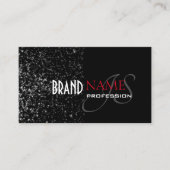 Uitstekend zwart met glittersterren en monogram visitekaartje (Voorkant)