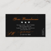 Uitstekend zwart Oranje monogram voor zwelgen Visitekaartje (Achterkant)