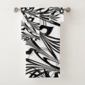 Uitstekend zwart-wit varen ontwerp bad handdoek (Insitu)
