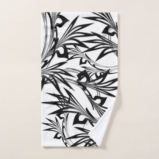 Uitstekend zwart-wit varen ontwerp bad handdoek (Handdoek)