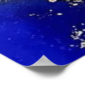 Uitstekende Abstracte Red Blue Gold Art Poster (Hoek)