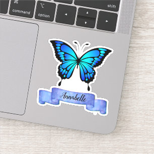 Uitstekende Aqua vlinder ontwerp uw eigen Sticker