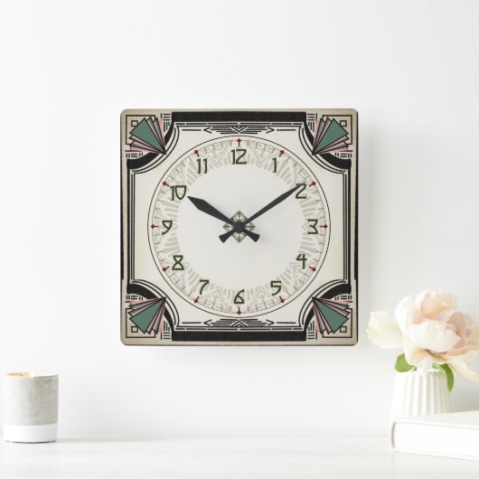 Uitstekende Art Deco Clock Vierkante Klok (Huis)