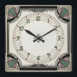 Uitstekende Art Deco Clock Vierkante Klok<br><div class="desc">Art Deco-ontwerp met duidelijke,  leesbare cijfers.</div>