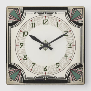 Uitstekende Art Deco Clock Vierkante Klok