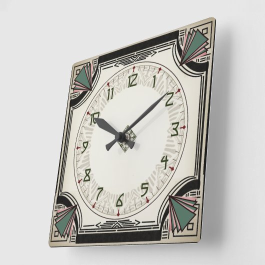 Uitstekende Art Deco Clock Vierkante Klok (Hoek)