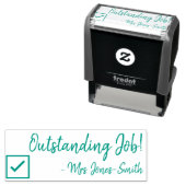 "Uitstekende baan!" + Aangepaste leraar naam Zelfinktende Stempel (In situ)