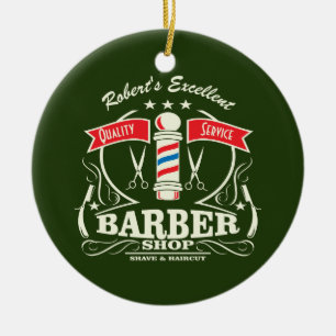Uitstekende barber Winkelstylist Shave Green Keramisch Ornament