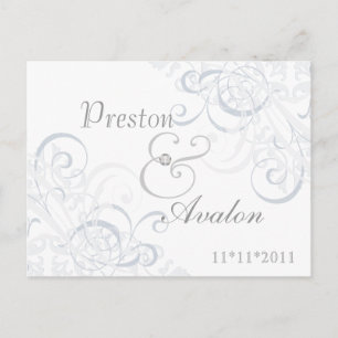Uitstekende barok Save the Date Silver Briefkaart