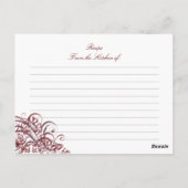 Uitstekende Barokke Rode Vrijgezellenfeest Recept  Briefkaart (Achterkant)