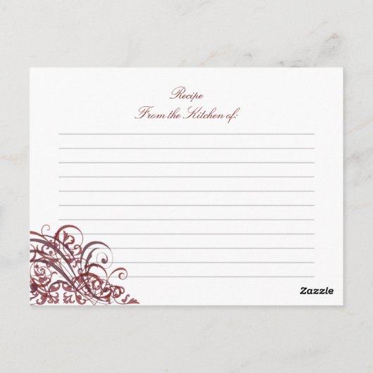 Uitstekende Barokke Rode Vrijgezellenfeest Recept  Briefkaart (Achterkant)